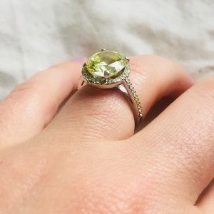 Lime green cocktail ring